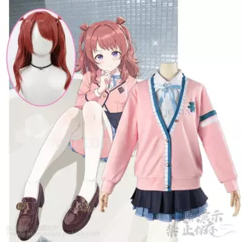 Костюм для косплея Гакуэн идольм @ тестер ханами Саки из аниме «Игра Гакуэн», японский южнокорейский костюм JK, Униформа, пальто, юбка, женский прекрасный костюм Лолиты