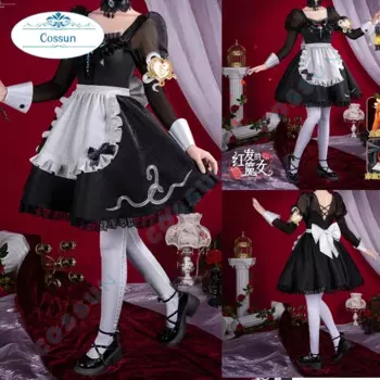 Костюм для косплея Game IdentityV Fiona Gilman, костюм на Хэллоуин, бахроновая таинственная одежда, женская одежда, черно-белая юбка горничной