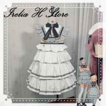 Костюм для косплея Irelia H Store FF14, костюм финальной фантазии, платье с оборками четвертого цвета, белое черное летнее Повседневное платье