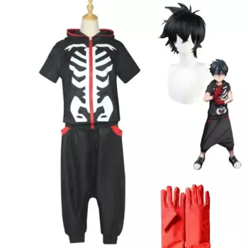 Костюм для косплея из аниме Kemono Jihen Kusaka Kabane, парик черного цвета с капюшоном, мужской костюм на Хэллоуин и карнавал для взрослых