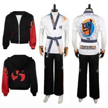 Костюм для косплея из игры Tekken Hwoarang, костюм фэнтези, топ и штаны, жакет казама Цзинь, куртка, маскировка, наряды, костюм на Хэллоуин, карнавал, мужской костюм