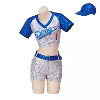 Костюм для косплея Элтона Джона доджерса из фильма, сексуальная бейсбольная форма с ремнем в виде шапки для взрослых, Женский костюм на Хэллоуин