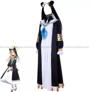 Костюм для косплея йочи Мари из аниме «Синяя архив», костюм-монахиня, платье, черная накидка, пальто для взрослых женщин, карнавальный костюм на Хэллоуин