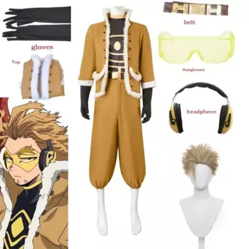 Костюм для косплея My Hero Academy Hawks Takami Keigo, униформа, костюм Wing Hero, наряд ястребов на Хэллоуин, карнавал, парик, очки, наушники