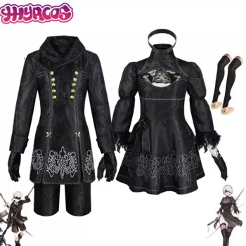 Костюм для косплея Nier Automata Yorha 2B, сексуальный наряд, костюм для игр, Женские Костюмы для ролевых игр, нарядные мужские костюмы для Хэллоуина для вечеринки