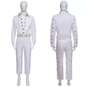 Костюм для косплея Пресли из фильма, мужские костюмы для взрослых с белой рубашкой и брюками, карнавальный костюм на Хэллоуин