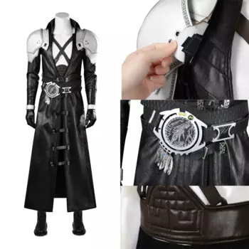 Костюм для косплея Sephiroth FF7, Переделанный костюм, видеоигра, взрослые костюмы, черный наряд, изготовленный на заказ, роскошная версия, одежда для Хэллоуина