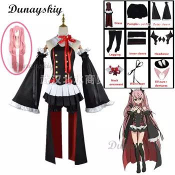 Костюм для косплея серофа из конца Овари no Seraph Krul Tepes, парик для косплея, аниме ведьма вампира, костюм на Хэллоуин для женщин