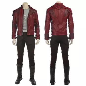 Костюм для косплея стражи капитана Питера Хилла, красный кожаный жакет, рубашка, брюки, мужской боевой костюм на Хэллоуин