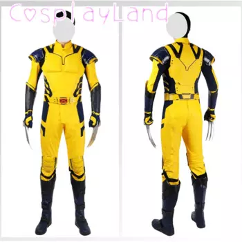 Костюм для косплея супергероя Джеймс Логан, желтый боевой армированный костюм Wolve, кожаный комбинезон, костюм на Хэллоуин, карнавал, мужской костюм для взрослых
