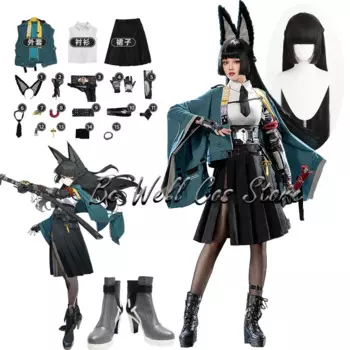 Костюм для косплея Zenless Zone Zero Hoshimi Miyabi, парик для ушей, длинные черные волосы, мягкий дом для женщин и мужчин, обувь для ролевых игр на Хэллоуин