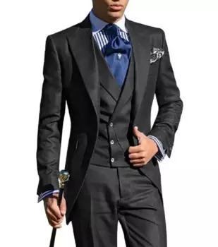 Костюм Homme Смокинги Жених Свадебные мужские костюмы Смокинг Terno Masculino De Pour Hommes Блейзер (куртка + брюки + жилет)