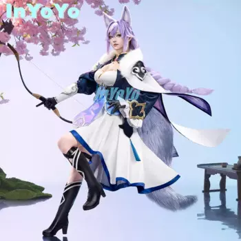 Костюм InYoYo Baiheng для косплея Honkai: Star Rail, костюм для игры, платье, Униформа, Хвост уха, парик, одежда для Хэллоуина для вечеринки для женщин и мужчин, Новинка
