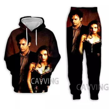 Костюм из двух предметов для мужчин и женщин, толстовка с капюшоном и штаны с 3D принтом звёзд, костюм с брюками