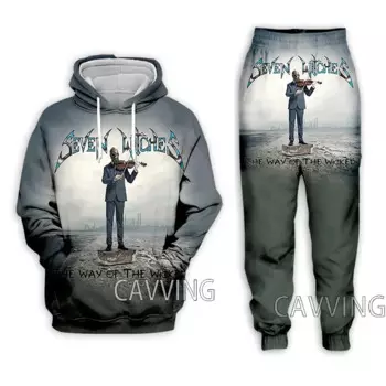 Костюм из двух предметов для мужчин и женщин, толстовка с капюшоном и брюки с 3D-принтом семи ведьмаков, костюм с брюками