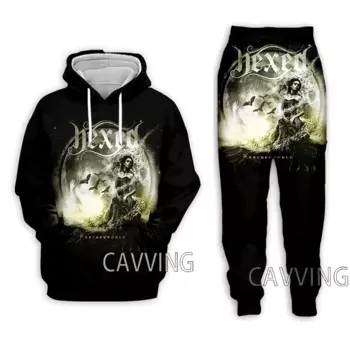 Костюм из двух предметов для мужчин и женщин, толстовка с капюшоном и штаны с 3D принтом HEXED Rock, костюм с брюками