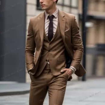 Костюм мужской деловой из блейзера, жилета и брюк