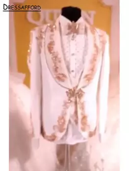 Костюм мужской из пиджака и брюк, с блестками