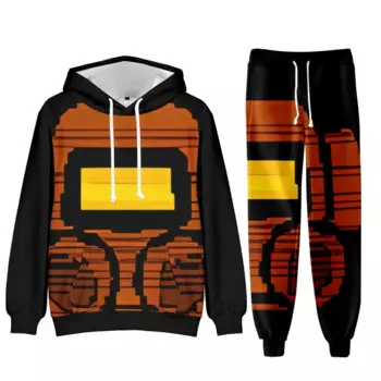 Костюм спортивный мужской из 2 предметов, повседневный комплект спортивной одежды с принтом «летальная игра», Свитшот и штаны
