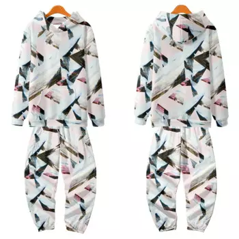 Костюм спортивный мужской из 2 предметов, толстовка с капюшоном и штаны, свитшот с принтом для бега, спортивные джоггеры, костюм с спортивными брюками, весна