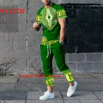 Костюм спортивный мужской из футболки с коротким рукавом и длинных брюк