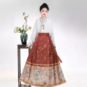 Костюм Yourqipao в китайском стиле ханьфу старого стиля, традиционная одежда с изображением Золотой лошади в стиле династии мамианкун мин