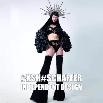 Костюм Женский Черного бикини с длинным рукавом, костюм для выступления на вечерние ринке на Хэллоуин, для ночного клуба, певицы, танцевальный костюм на шесте DWY8272