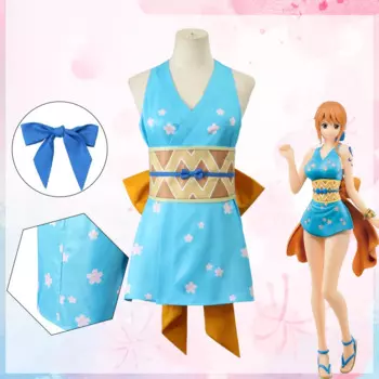 Костюмы для косплея из аниме Nami, костюмы-кимоно для взрослых, Женский карнавальный костюм на Хэллоуин, косплей-костюм Nami