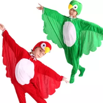 Костюмы для косплея на Хэллоуин для детей, комбинезон с мультяшными животными, птицами, попугаями, головной убор для детей, одежда для представлений