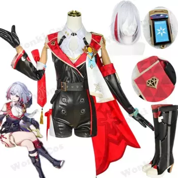 Костюмы для косплея Star Rail Topaz and Numby, парик, серые волосы для женщин, костюмы со звездами, топазом, сексуальные наряды