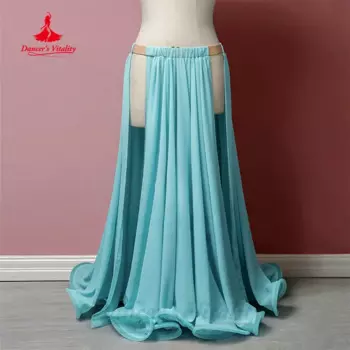 Костюмы для танцев Bellydance, индивидуальная Сексуальная шифоновая длинная юбка с разрезом для взрослых и детей, одежда для профессиональных ВОСТОЧНЫХ ТАНЦЕВ