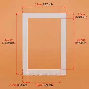 Коврики для фотографий MOLBAB А3/A4/A5 белые/черные картон 12 шт