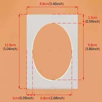 Коврики для фотографий с овальным отверстием, 5/6/7/8/10/16 дюймов, A4, белые/черные, с текстурированной поверхностью, крепление для картона, фоторамка Passe-Partout, 12 шт./лот