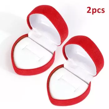 Кожаная красная сердцевидная шкатулка для украшений