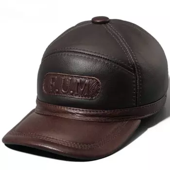 Кожаная шапка мужская уличная теплая Модная бейсболка с овечьим мехом хлопковая утолщенная