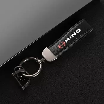 Кожаные автомобильные кольца из углеродного волокна, брелок для HINO с логотипом, автомобильные аксессуары