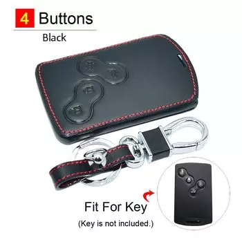 Кожаные чехлы для автомобильных ключей ATOBABI для Renault Clio Captur Fluence Megane 3 Scenic Laguna Koleos 4-кнопочный смарт-чехол с символом дистанционного управления