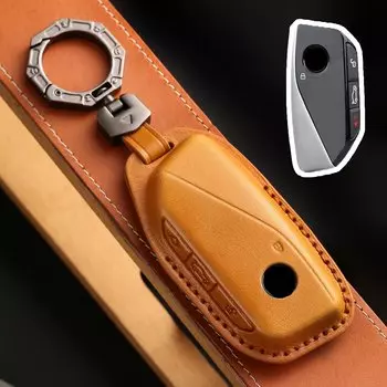 Кожаный Автомобильный брелок для ключей, чехол для BMW 7 серии 735i 740 735li X5 740Li X7 X1 U11 2023 I7 G07 LCI XM 2024 U06 G81 M3, аксессуары