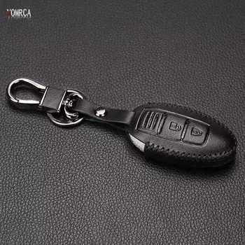 Кожаный чехол для автомобильного ключа, 3 Смарт-кнопки для Nissan Infiniti Almeria Juke Maxima Altima Murano Pathfinder Rogue Versa 3BTN