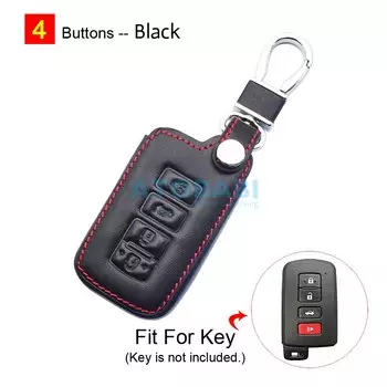 Кожаный чехол для автомобильного ключа, 4 кнопки, смарт-пульт дистанционного управления, защитный чехол для Toyota Camry Corolla RAV4 Highlander Avalon 2015 2016 2017