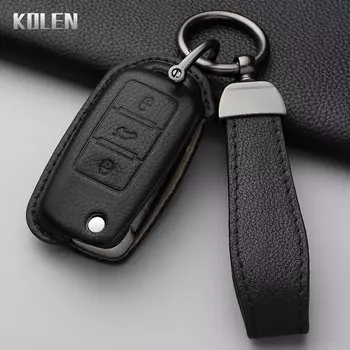 Кожаный чехол для автомобильного ключа, брелок для VW Volkswagen Polo Tiguan Passat B5 B6 B7 Golf 4 5 6 MK6 Jetta Lavida для Skoda Octavia