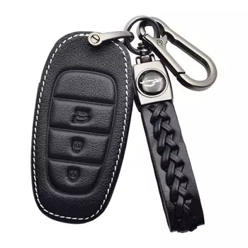 Кожаный чехол для автомобильного ключа брелок для Hyundai Sonata Tucson Santa Fe 2020 2021 2022 смарт-брелок для дистанционного управления защитный чехол