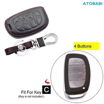 Кожаный чехол для автомобильного ключа, чехол для умного пульта дистанционного управления, автоаксессуары для Hyundai 2018 2019, Sonata Elantra IX35 i10 i20 i40 Tucson Ioniq