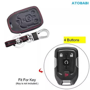 Кожаный чехол для автомобильного ключа для GMC Terrain Acadia Yukon XL Sierra 2021, Chevrolet Suburban Tahoe Silverado, защитные чехлы для пультов дистанционного управления