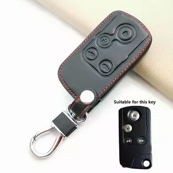 Кожаный чехол для автомобильного ключа для Honda Freed Spike Hybrid StepWGN Elysion, 4-кнопочный смарт-брелок с дистанционным управлением, защитная сумка