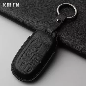 Кожаный чехол для автомобильного ключа для Jeep Renegade Compass Grand Cherokee для Chrysler 300C Wrangler Dodge, защитный держатель для ключей