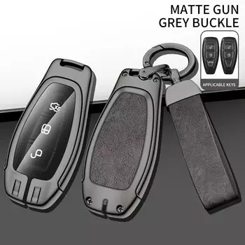 Кожаный чехол для автомобильного ключа из цинкового сплава, защитный чехол для Ford Focus 3 4 ST Mondeo MK3 MK4 Fiesta Fusion Kuga, автомобильные аксессуары