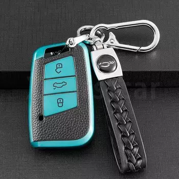 Кожаный чехол для автомобильного ключа из ТПУ, чехол-держатель для ключа, сумка для Volkswagen VW Magotan Passat B8 Skoda A7, защитная пленка без ключа, аксессуары