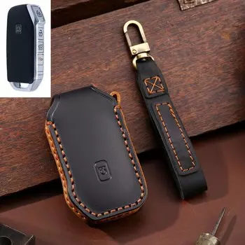 Кожаный чехол для автомобильного ключа с 5 кнопками ручной работы для Kia Telluride Telluride SX 2021 Sportage R 2022 K5 GT Line 2021 Seltos 2020