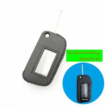 Кожаный чехол для автомобильной сигнализации Starline, русская версия A93, складной чехол для автомобильной сигнализации A93 A63 A39, чехол с ЖК-дисплеем и двусторонним пультом дистанционного управления